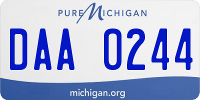 MI license plate DAA0244