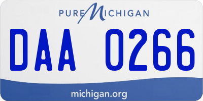 MI license plate DAA0266