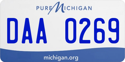 MI license plate DAA0269
