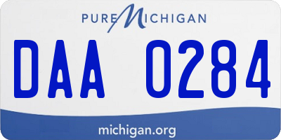 MI license plate DAA0284