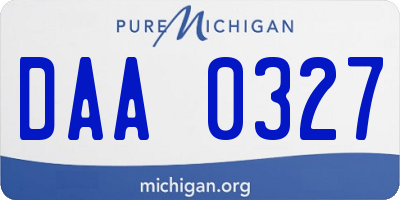 MI license plate DAA0327
