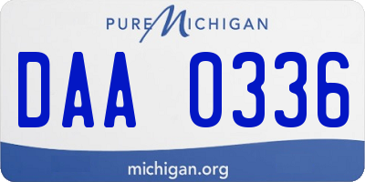 MI license plate DAA0336