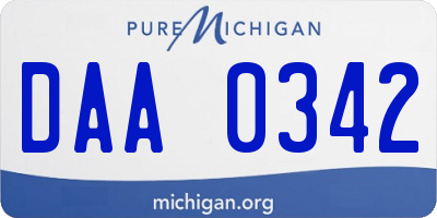 MI license plate DAA0342