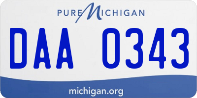 MI license plate DAA0343