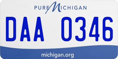 MI license plate DAA0346