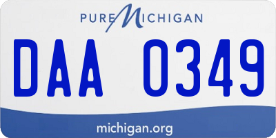 MI license plate DAA0349