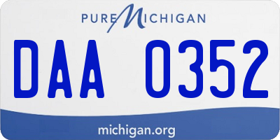 MI license plate DAA0352