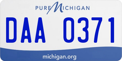 MI license plate DAA0371