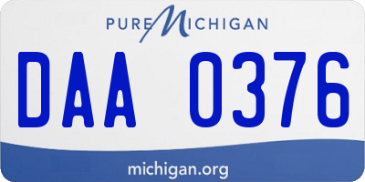 MI license plate DAA0376
