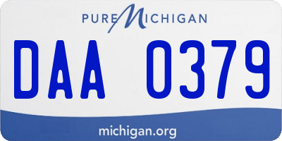 MI license plate DAA0379