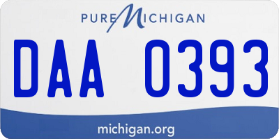 MI license plate DAA0393