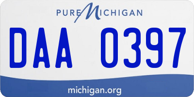 MI license plate DAA0397