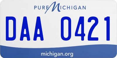 MI license plate DAA0421
