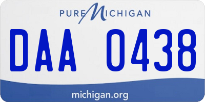 MI license plate DAA0438