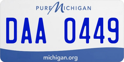 MI license plate DAA0449