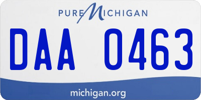 MI license plate DAA0463