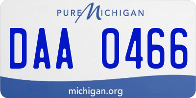 MI license plate DAA0466