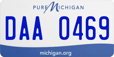 MI license plate DAA0469