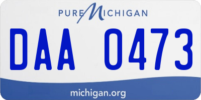 MI license plate DAA0473