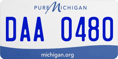 MI license plate DAA0480