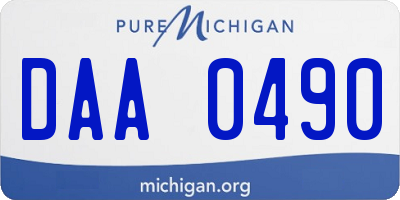 MI license plate DAA0490