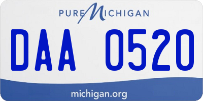 MI license plate DAA0520