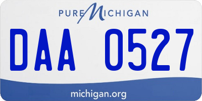 MI license plate DAA0527