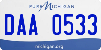 MI license plate DAA0533