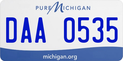 MI license plate DAA0535