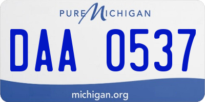 MI license plate DAA0537
