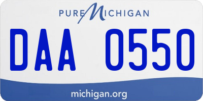 MI license plate DAA0550