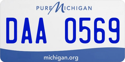 MI license plate DAA0569