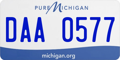 MI license plate DAA0577