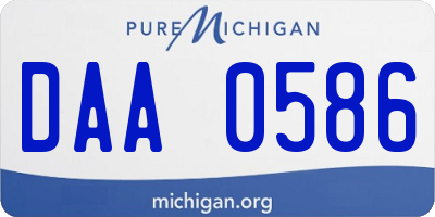 MI license plate DAA0586