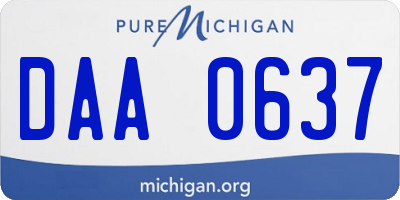 MI license plate DAA0637