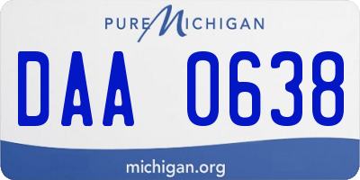 MI license plate DAA0638
