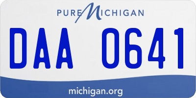MI license plate DAA0641