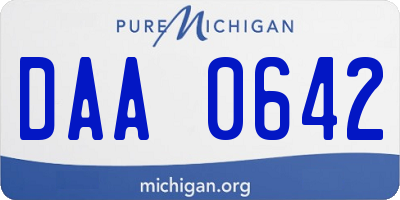 MI license plate DAA0642
