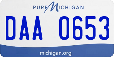 MI license plate DAA0653