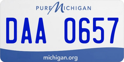 MI license plate DAA0657
