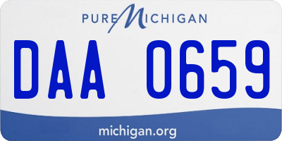 MI license plate DAA0659