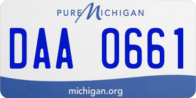MI license plate DAA0661