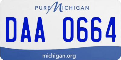 MI license plate DAA0664