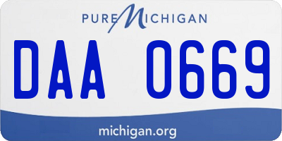 MI license plate DAA0669