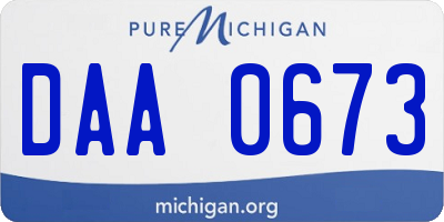 MI license plate DAA0673