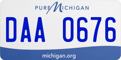 MI license plate DAA0676