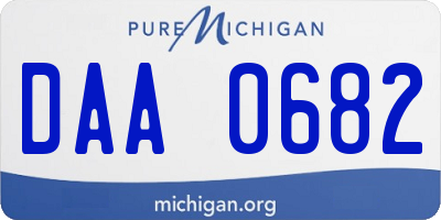 MI license plate DAA0682