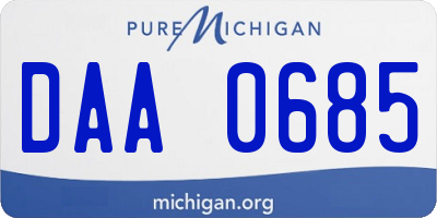 MI license plate DAA0685