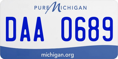 MI license plate DAA0689