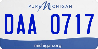 MI license plate DAA0717